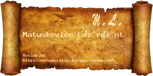 Matuskovics Lóránt névjegykártya