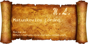 Matuskovics Lóránt névjegykártya