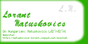 lorant matuskovics business card